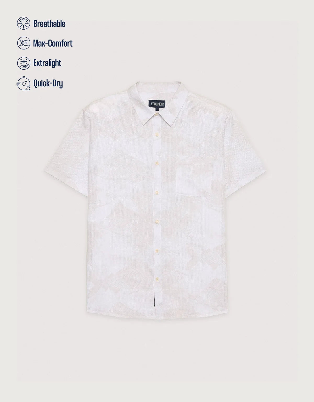 Regular Fit Shirt – Shirt Collar – Fish Print Off-White