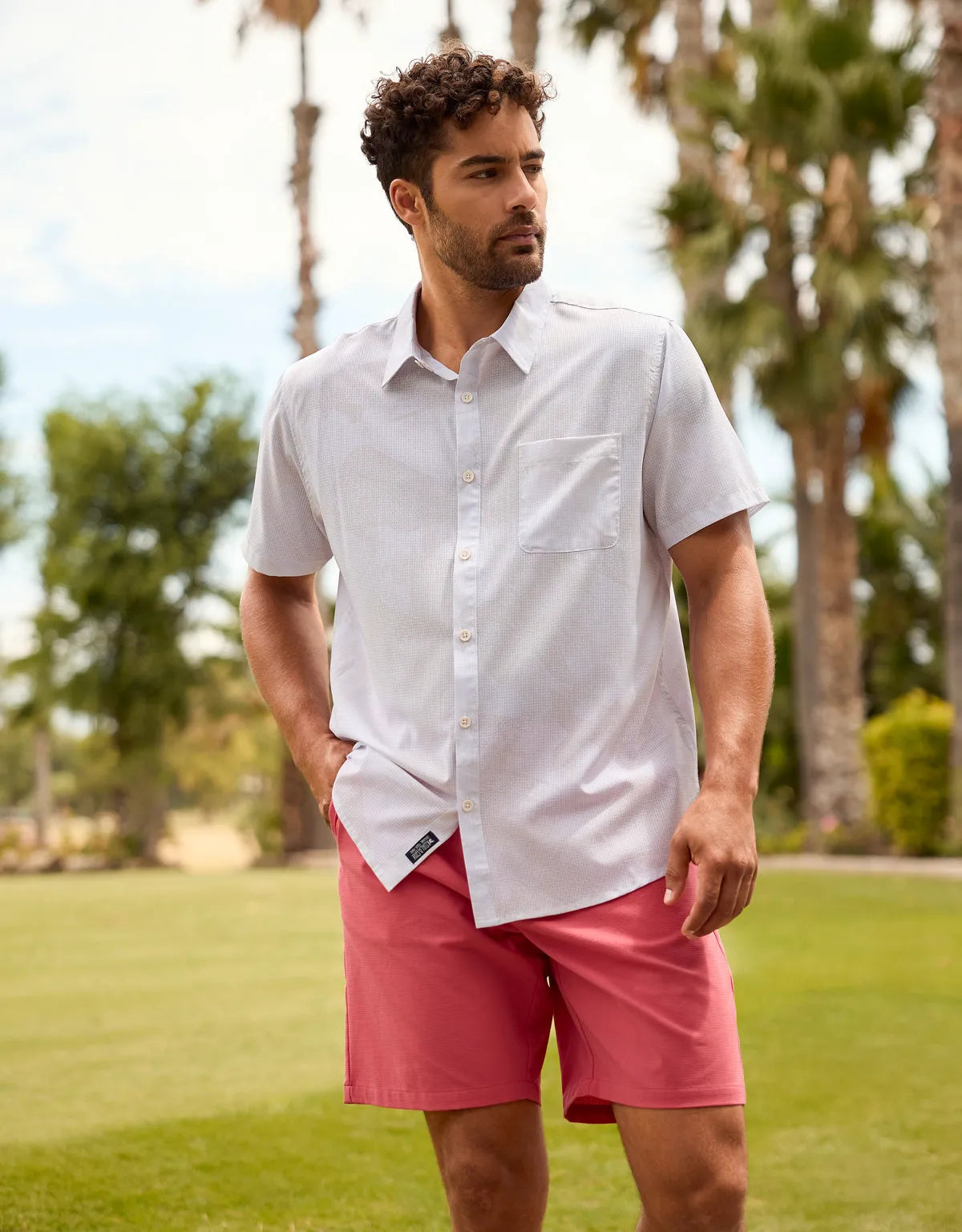 Regular Fit Shirt – Shirt Collar – Fish Print Off-White