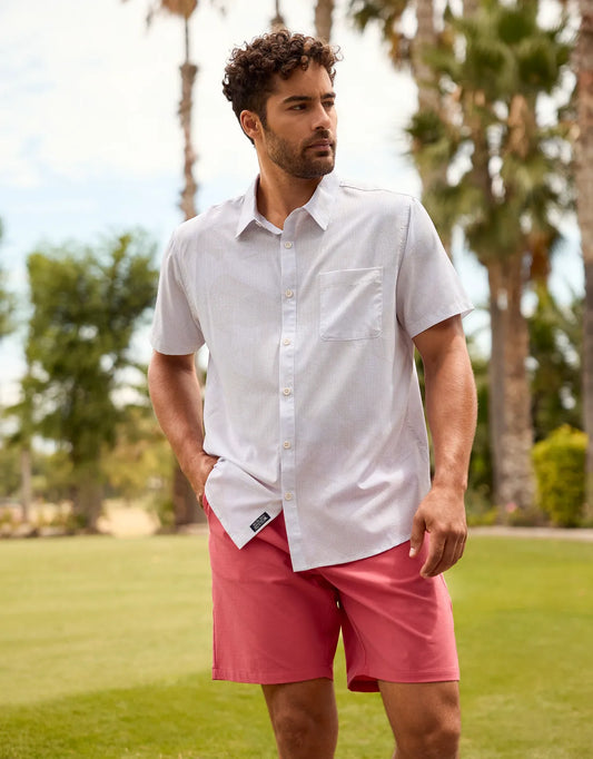 Regular Fit Shirt – Shirt Collar – Fish Print Off-White
