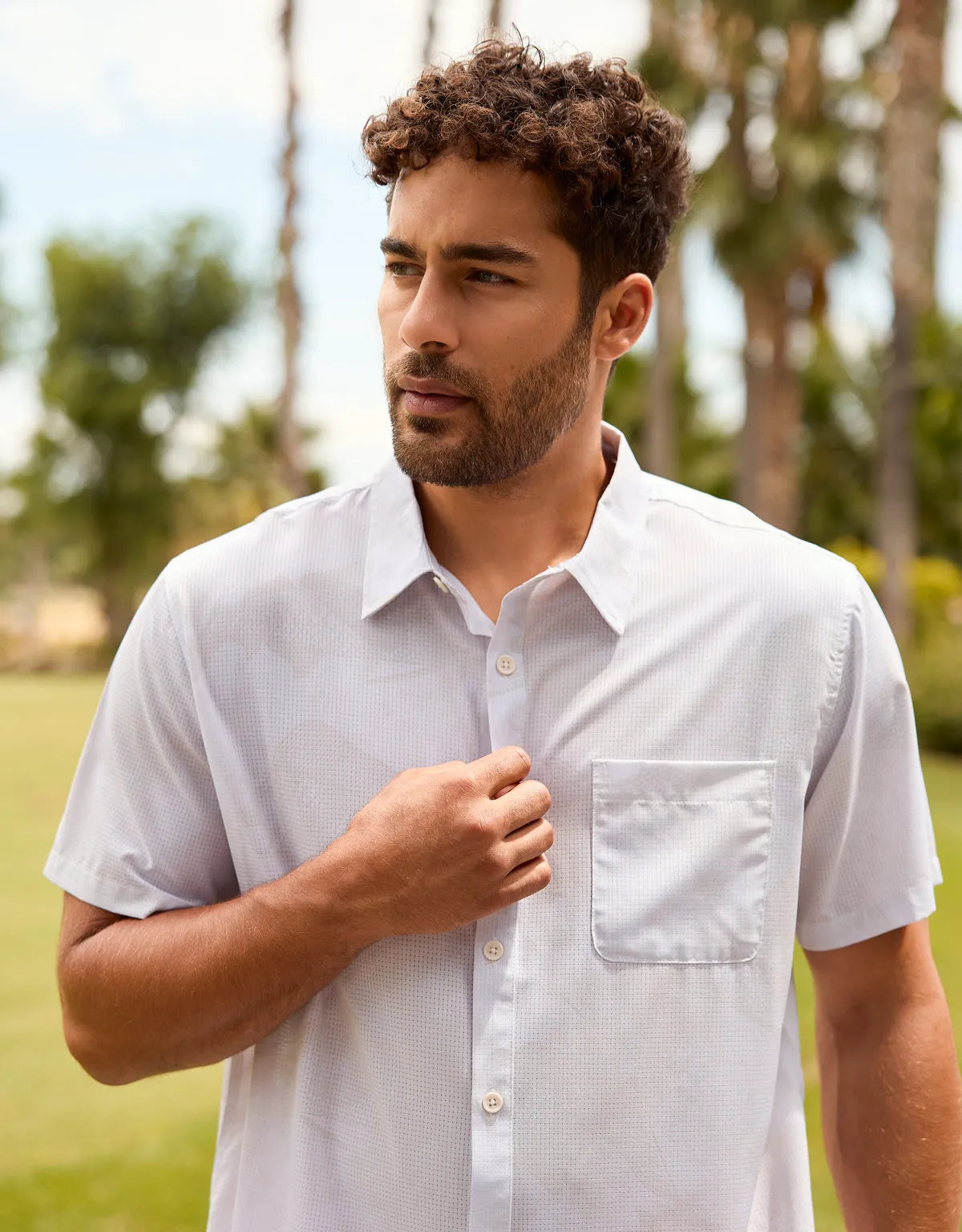 Regular Fit Shirt – Shirt Collar – Fish Print Off-White
